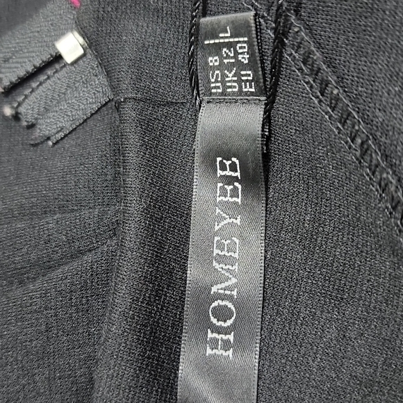 HOMEYEE Women's Pencil Stretch Dress 3/4 Sleeve Fushia/black Size‎ 8 - Picture 7 of 9